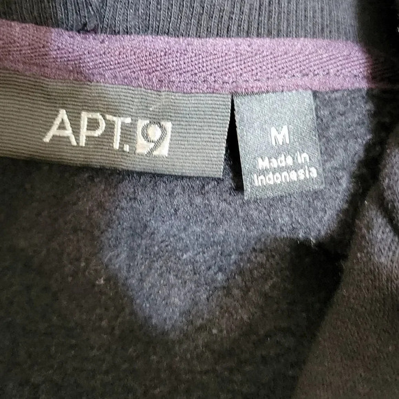 APT. 9 Zip Up Black Hooded Jacket Medium - Picture 7 of 7